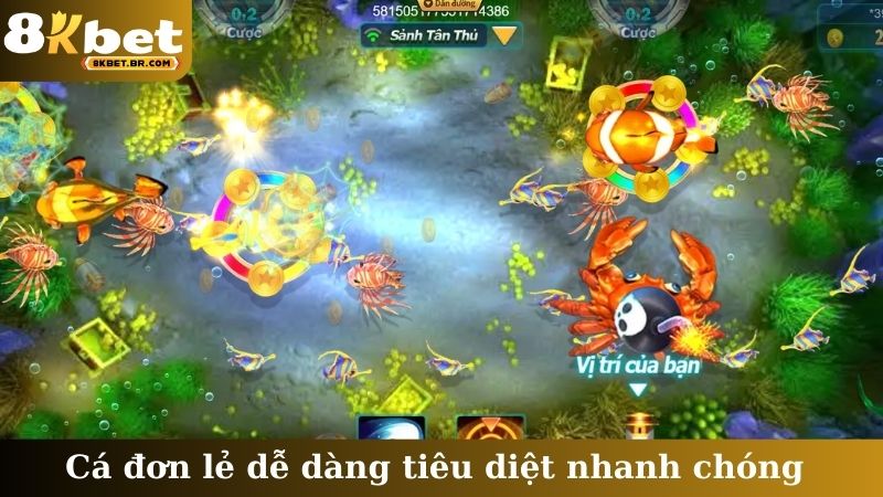 Cá đơn lẻ dễ dàng tiêu diệt nhanh chóng
