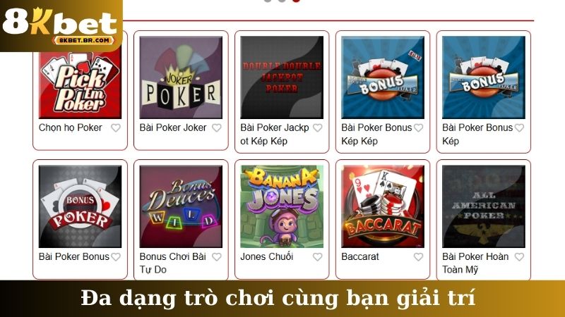 Đa dạng trò chơi cùng bạn giải trí