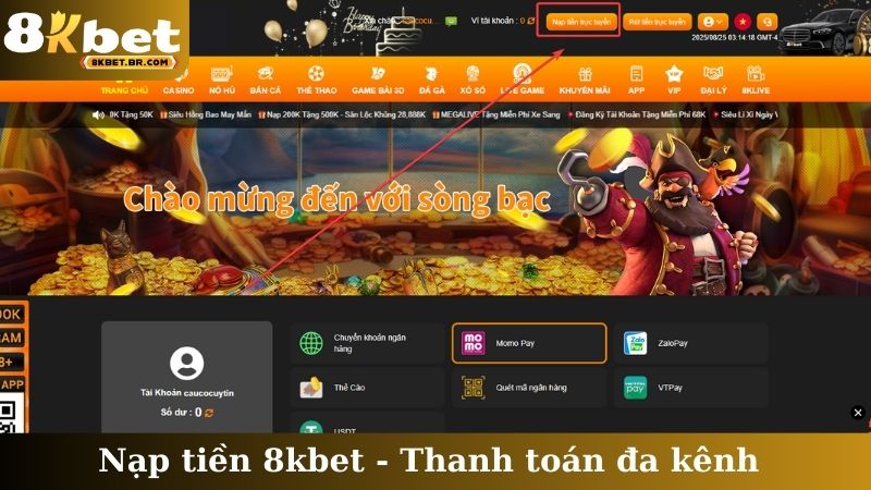 Nạp tiền 8kbet