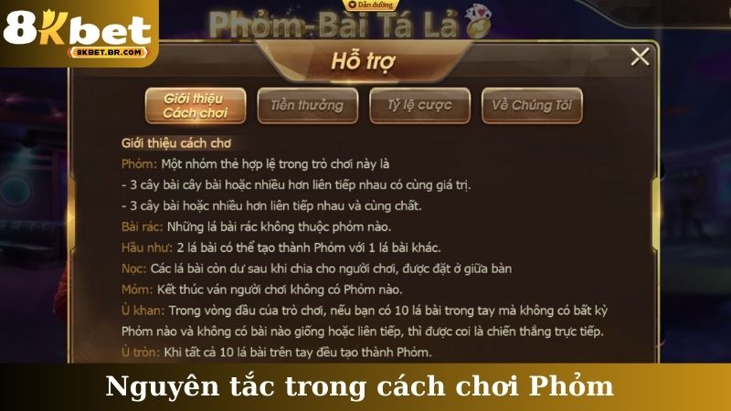 Nguyên tắc trong cách chơi Phỏm