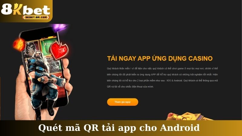Quét mã QR tải app cho Android