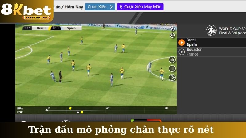 Trận đấu mô phỏng chân thực rõ nét